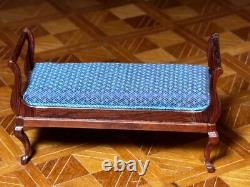 Dolls house miniature 112 ARTISAN chaise longue by LYNN PALMER 2014