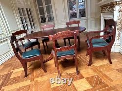 Dolls house miniature 112 ARTISAN dining table + six chairs