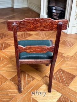 Dolls house miniature 112 ARTISAN dining table + six chairs