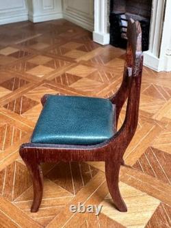 Dolls house miniature 112 ARTISAN dining table + six chairs