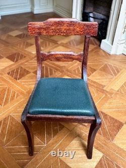 Dolls house miniature 112 ARTISAN dining table + six chairs