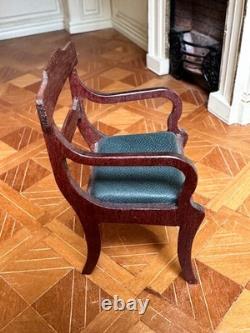 Dolls house miniature 112 ARTISAN dining table + six chairs