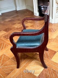 Dolls house miniature 112 ARTISAN dining table + six chairs