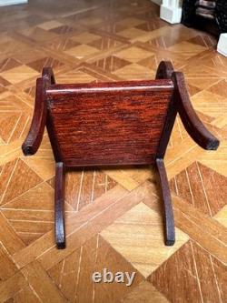 Dolls house miniature 112 ARTISAN dining table + six chairs