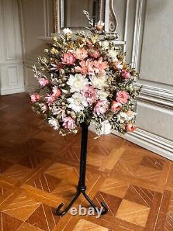 Dolls house miniature 112 ARTISAN dried flower pedestal arrangement