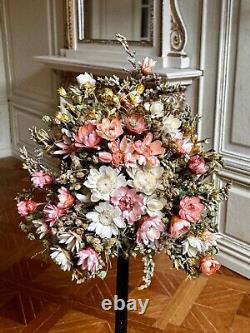 Dolls house miniature 112 ARTISAN dried flower pedestal arrangement