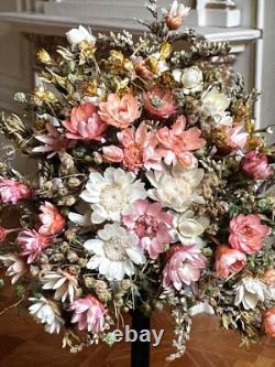Dolls house miniature 112 ARTISAN dried flower pedestal arrangement