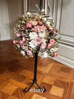 Dolls house miniature 112 ARTISAN dried flower pedestal arrangement