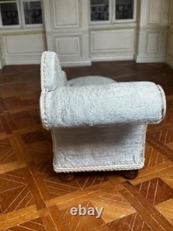 Dolls house miniature 112 ARTISAN elegant chaise longue