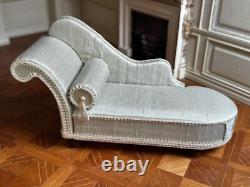 Dolls house miniature 112 ARTISAN elegant chaise longue