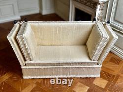 Dolls house miniature 112 ARTISAN elegant knoll sofa settee