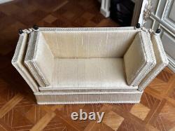 Dolls house miniature 112 ARTISAN elegant knoll sofa settee