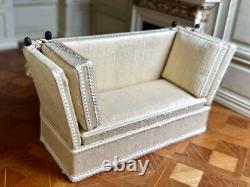 Dolls house miniature 112 ARTISAN elegant knoll sofa settee