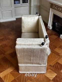 Dolls house miniature 112 ARTISAN elegant knoll sofa settee