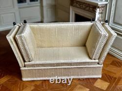Dolls house miniature 112 ARTISAN elegant knoll sofa settee