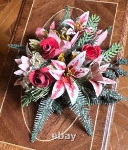Dolls house miniature 112 ARTISAN exquisite floral table decoration arrangement