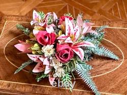 Dolls house miniature 112 ARTISAN exquisite floral table decoration arrangement