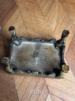 Dolls house miniature 112 ARTISAN fine petit point foot stool by ANNE SYFRET