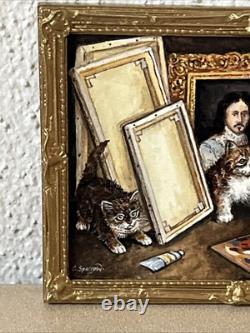 Dolls house miniature 112 ARTISAN genuine oil painting by CHRIS SPARROW