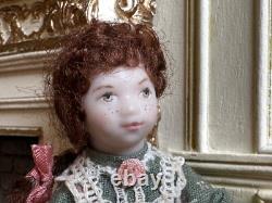 Dolls house miniature 112 ARTISAN girl doll by JILL BENNETT POSEABLE