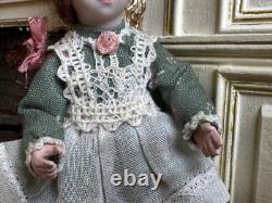 Dolls house miniature 112 ARTISAN girl doll by JILL BENNETT POSEABLE