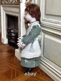 Dolls house miniature 112 ARTISAN girl doll by JILL BENNETT POSEABLE