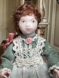Dolls house miniature 112 ARTISAN girl doll by JILL BENNETT POSEABLE