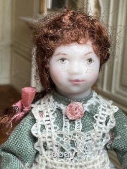 Dolls house miniature 112 ARTISAN girl doll by JILL BENNETT POSEABLE