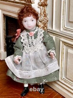 Dolls house miniature 112 ARTISAN girl doll by JILL BENNETT POSEABLE