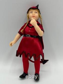Dolls house miniature 112 ARTISAN girl doll in devil fancy dress