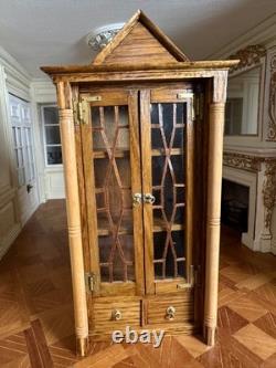 Dolls house miniature 112 ARTISAN glazed display cabinet / dresser