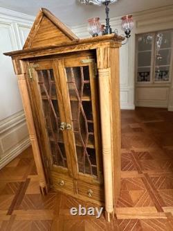 Dolls house miniature 112 ARTISAN glazed display cabinet / dresser