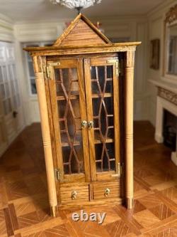 Dolls house miniature 112 ARTISAN glazed display cabinet / dresser