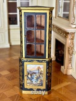 Dolls house miniature 112 ARTISAN hand painted cabinet by CHRISTOPHER WHITFORD