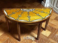 Dolls house miniature 112 ARTISAN hand painted demi lune console table