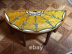 Dolls house miniature 112 ARTISAN hand painted demi lune console table