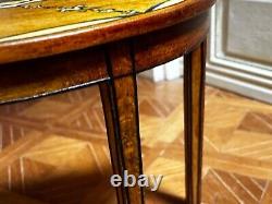 Dolls house miniature 112 ARTISAN hand painted demi lune console table