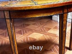 Dolls house miniature 112 ARTISAN hand painted demi lune console table