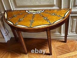 Dolls house miniature 112 ARTISAN hand painted demi lune console table