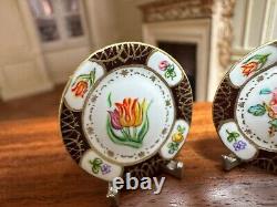 Dolls house miniature 112 ARTISAN hand painted plates by CHRISTOPHER WHITFORD