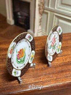 Dolls house miniature 112 ARTISAN hand painted plates by CHRISTOPHER WHITFORD