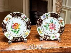 Dolls house miniature 112 ARTISAN hand painted plates by CHRISTOPHER WHITFORD