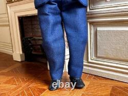 Dolls house miniature 112 ARTISAN handsome gentleman doll by JILL BENNETT