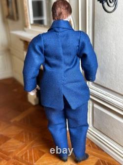 Dolls house miniature 112 ARTISAN handsome gentleman doll by JILL BENNETT