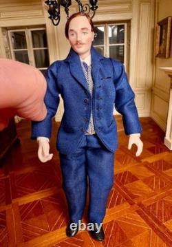 Dolls house miniature 112 ARTISAN handsome gentleman doll by JILL BENNETT