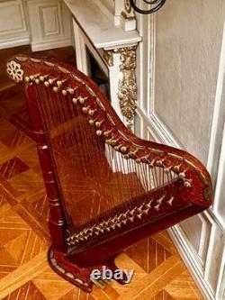 Dolls house miniature 112 ARTISAN harp by BRIAN MASTERS