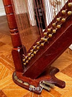 Dolls house miniature 112 ARTISAN harp by BRIAN MASTERS
