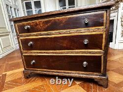 Dolls house miniature 112 ARTISAN inlaid chest of drawers by C J TRAILL-HILL