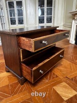 Dolls house miniature 112 ARTISAN inlaid chest of drawers by C J TRAILL-HILL