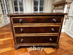 Dolls house miniature 112 ARTISAN inlaid chest of drawers by C J TRAILL-HILL
